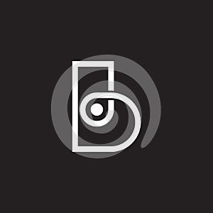 Letter b infinity line geometric logo vector