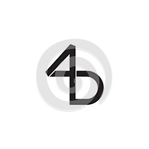 Letter 4b infinity simple line logo vector