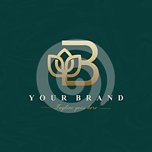 Letter B Lotus Flower Logo Design