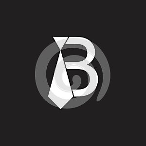 Letter b neck tie businessman symbol logo vector