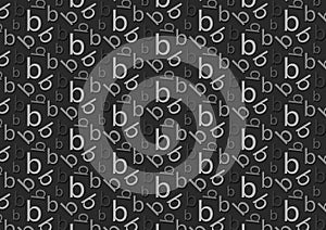 Letter b pattern in different colored grey shades pattern