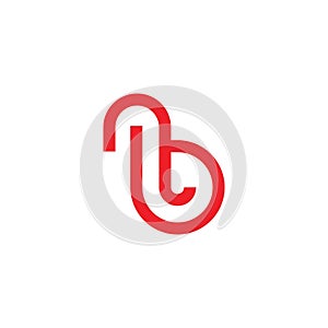 letter b simple geometric linked loop lines logo vector