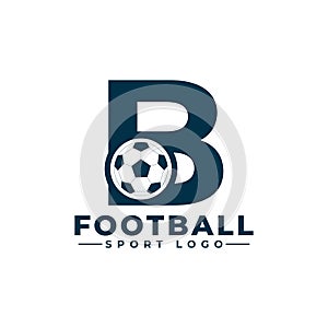 Letter B with Soccer Ball Logo Design. Vector Design Template Elements for Sport Team or Corporate Identity