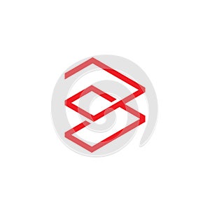 letter b thin linear arrow abstract geometric logo vector