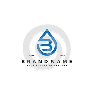 Letter B Water Drop Logo design vector