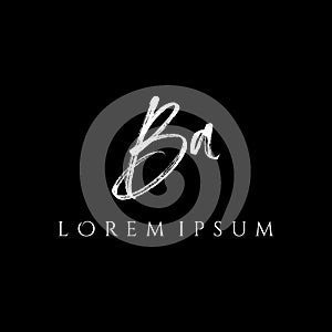 Letter BA simple monogram logo icon design.