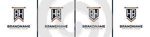 Letter BH and HB Pennant Flag Logo Set, Represent Victory. Suitable for any business with BH or HB initials photo