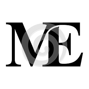 ME letter black logo icon template 1