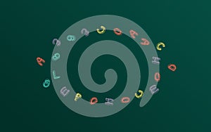 Letter Blackboard Vector Green Background