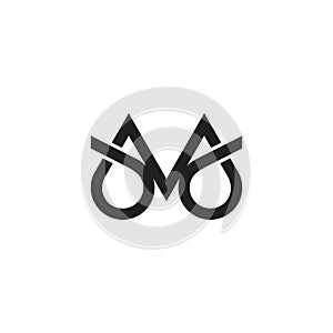 letter bmd simple geometric loop linked logo vector