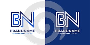 Letter BN Line Monogram Logo, suitable for any business with BN or NB initials