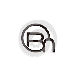 letter bn simple linked circle geometric loop logo vector
