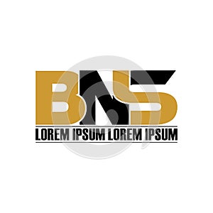 Letter BNS simple monogram logo icon design.