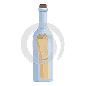 Letter bottle icon cartoon vector. Sea message