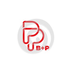 letter bp circles infinity line simple logo vector photo