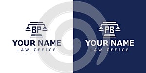 Letter BP and PB Legal Logo, suitable for any business related to lawyer, legal, or justice with BP or PB initials