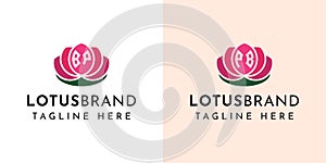 Letter BP and PB Lotus Logo Set, suitable for any business related to lotus flowers with BP or PB initials