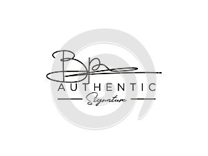 Letter BP Signature Logo Template Vector