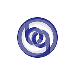 Letter bq link chain overlap logo vector