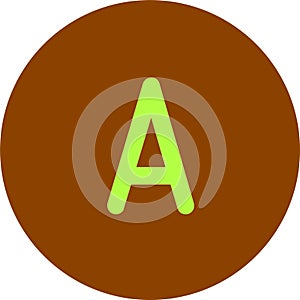 A letter in brown circle and white background