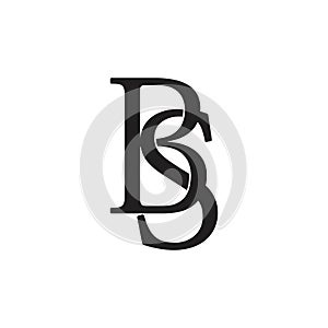 Letter bs  unique unusual geometric simple design fashion logo vector