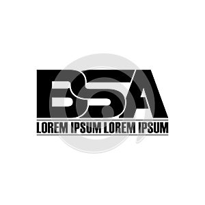 Letter BSA simple monogram logo icon design.