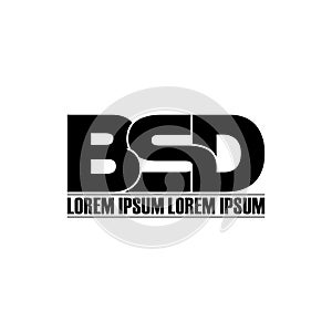 Letter BSD simple monogram logo icon design.