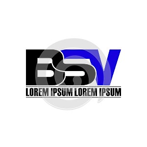 Letter BSV simple monogram logo icon design.