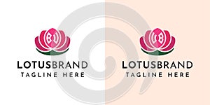 Letter BU and UB Lotus Logo Set, suitable for any business related to lotus flowers with BU or UB initials