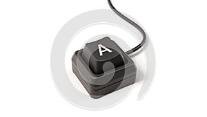 Letter A button of single key computer keyboard, 3D illustration