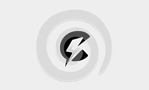 Letter C Bolt Logo Vector Design Icon Illustration