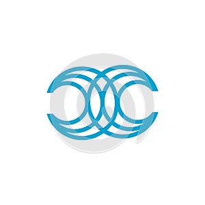 Letter C design element icon with modern infinity concept idea