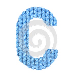 Letter C english alphabet, color blue