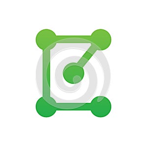 Letter C hub logo template, digital technology concept, vector symbol