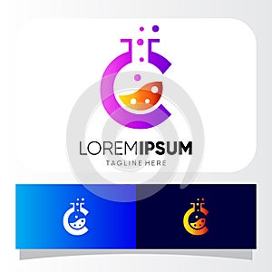 Letter C Lab Logo Design Vector Icon Graphic