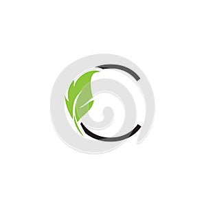 Letter C With Leaf Logo