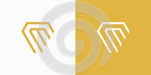 Letter C and M initials in gold diamond shape