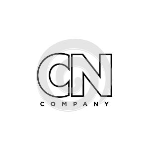 Letter C and N, CN logo design template. Minimal monogram initial based logotype photo