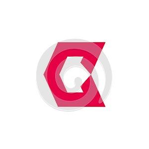 Letter c red arrow geometric simple logo vector