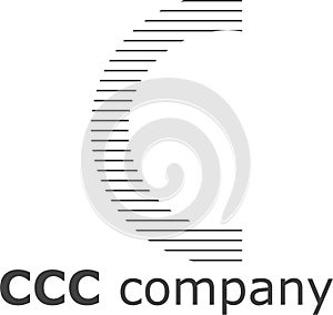Letter C Striped Logo