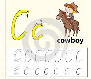 Letter C tracing alphabet worksheets