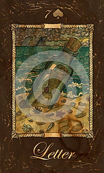 Letter. Card of Old Marine Lenormand Oracle deck.