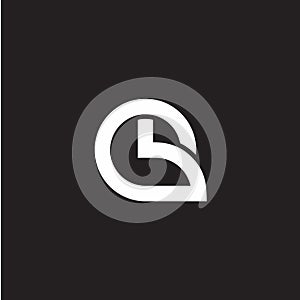 letter cb simple geometric round line logo vector photo