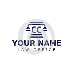 Letter CC Legal Logo, suitable for lawyer, legal, or justice with CC initials