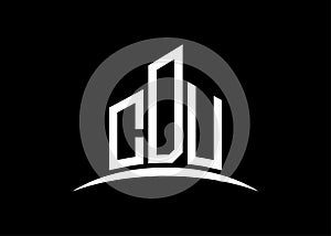 Letter CDU building vector monogram logo design template. Building Shape CDU logo.