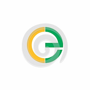 Letter ce simple circle logo vector