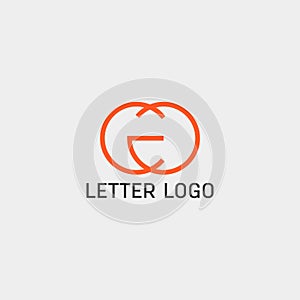 letter cg initial logo template with business card - vector