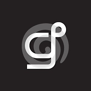 letter cg lowercase loop linked linear logo vector