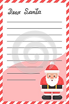 Letter Christmas card design to send message to Santa Claus