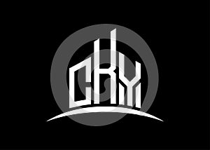 Letter CKY building vector monogram logo design template. Building Shape CKY logo.